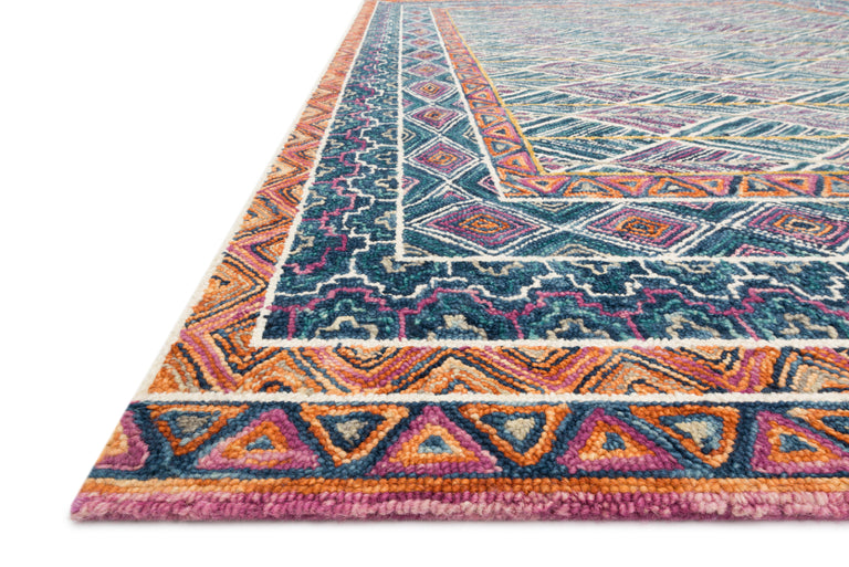 Loloi Rugs Priti Collection Rug in Teal, Fiesta - 9'3" x 13'