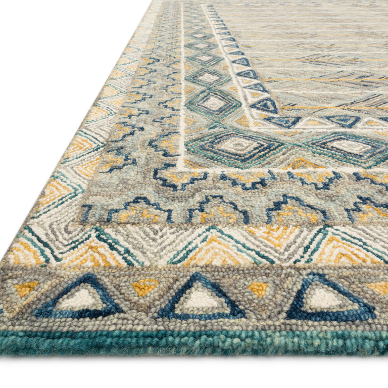 Loloi Rugs Priti Collection Rug in Grey, Lagoon - 7'9" x 9'9"
