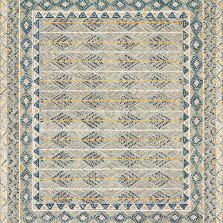 Loloi Rugs Priti Collection Rug in Grey, Lagoon - 7'9" x 9'9"