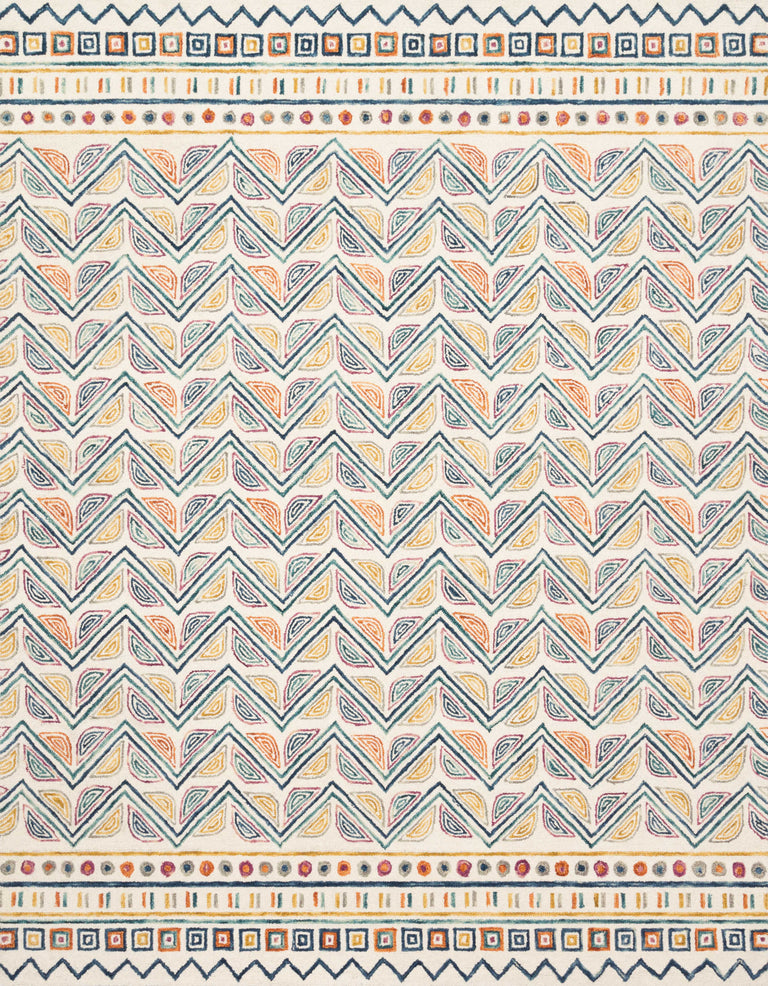 Loloi Rugs Priti Collection Rug in Ivory, Multi - 7'10" x 7'10"