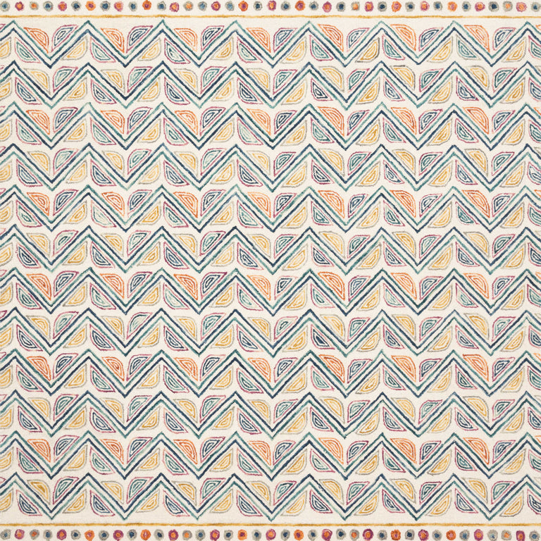 Loloi Rugs Priti Collection Rug in Ivory, Multi - 7'9" x 9'9"