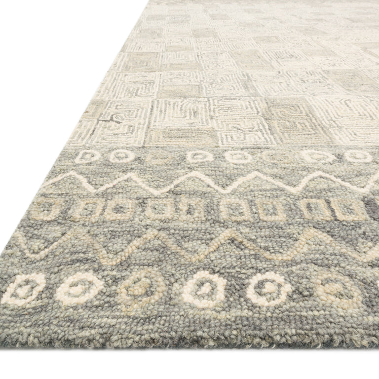 Loloi Rugs Priti Collection Rug in Pewter, Natural - 7'9" x 9'9"
