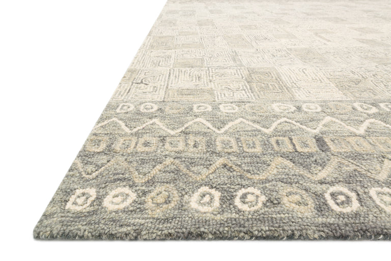 Loloi Rugs Priti Collection Rug in Pewter, Natural - 7'9" x 9'9"