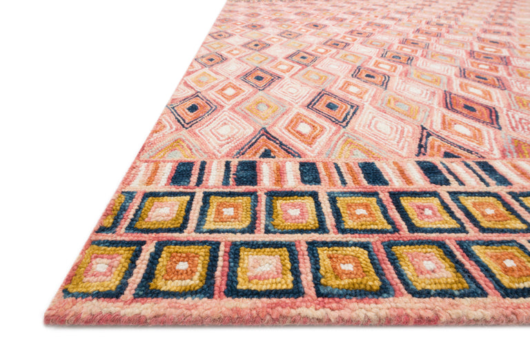 Loloi Rugs Priti Collection Rug in Pink, Sunset - 7'9" x 9'9"