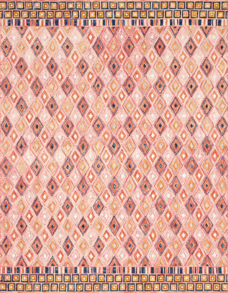 Loloi Rugs Priti Collection Rug in Pink, Sunset - 7'10" x 7'10"
