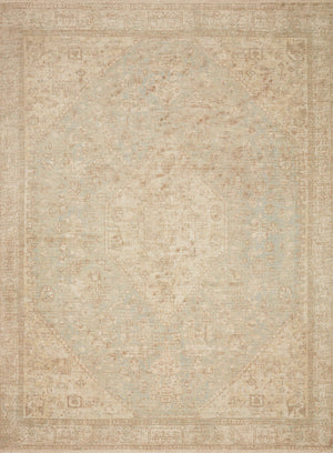 Loloi Rugs Priya Collection Rug in Ocean, Ivory - 8'6" x 12'