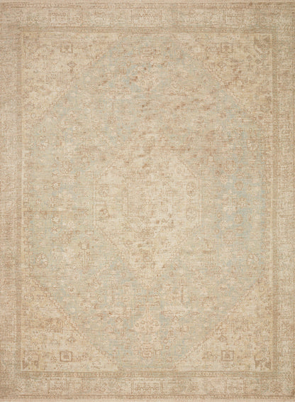 Loloi Rugs Priya Collection Rug in Ocean, Ivory - 8'6" x 12'