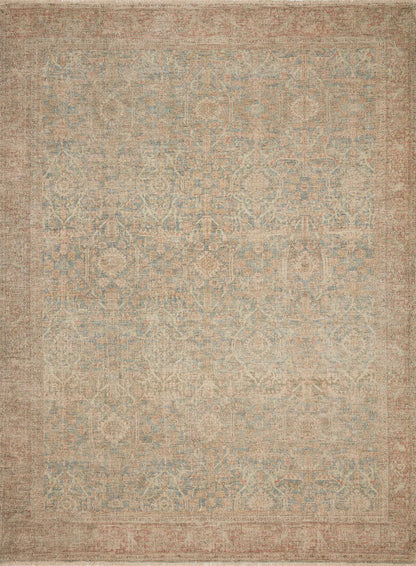 Loloi Rugs Priya Collection Rug in Denim, Rust - 9'3" x 13'