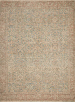 Loloi Rugs Priya Collection Rug in Denim, Rust - 8'6" x 12'