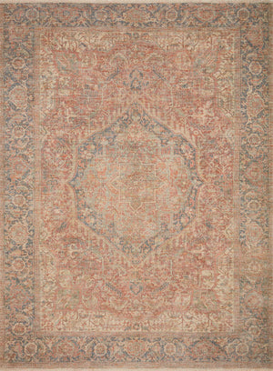 Loloi Rugs Priya Collection Rug in Brick, Navy - 7'9" x 9'9"