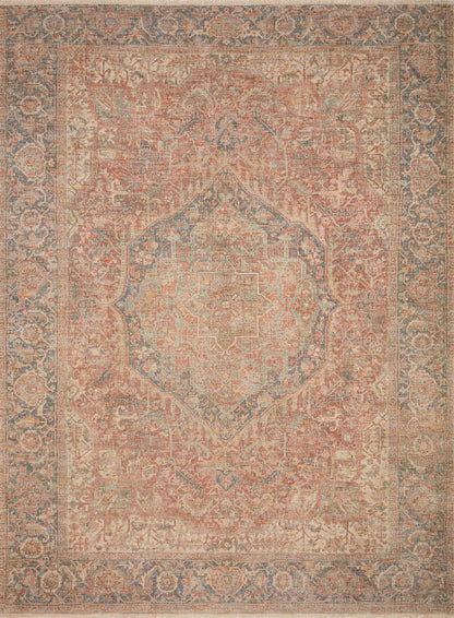 Loloi Rugs Priya Collection Rug in Brick, Navy - 7'9" x 9'9"