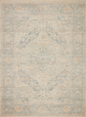 Loloi Rugs Priya Collection Rug in Bone, Bluestone - 7'9" x 9'9"