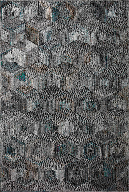 Loloi Rugs Prescott Collection Rug in Metal - 9'3" x 13'