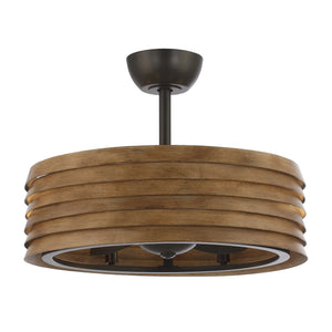 Parrot Uncle 24.5 In. Rustic Ceiling Fan with Lighting in Saddlebrown