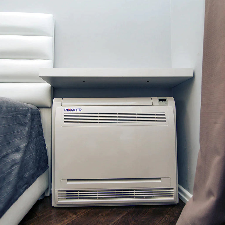 Pioneer® 12,000 BTU 21.5 SEER Floor Console Mini-Split Air Conditioner Heat Pump System with 16 ft. Line Sets, FYB012GMFILCAD-16