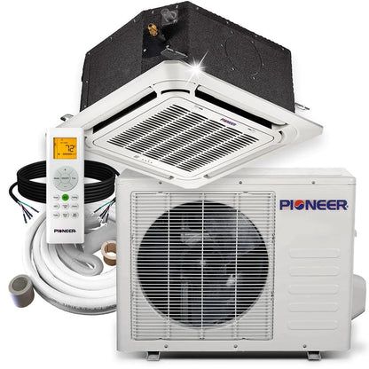 Pioneer® 9,000 BTU 20 SEER 8-Way Compact Cassette Ductless Mini Split with 25 ft. Linesets, CYB009GMFILCAD-25