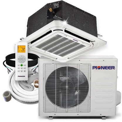 Pioneer® 18,000 BTU 20 SEER 8-Way Compact Cassette Ductless Mini Split with 25 ft. Linesets, CYB018GMFILCAD-25