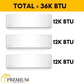 Pioneer® Mini Split 36,000 BTU 3 Zone Ductless Air Conditioner and Heat Pump with 50 ft. Kits, WYT040GLHI22M4-12W-12W-12W-50