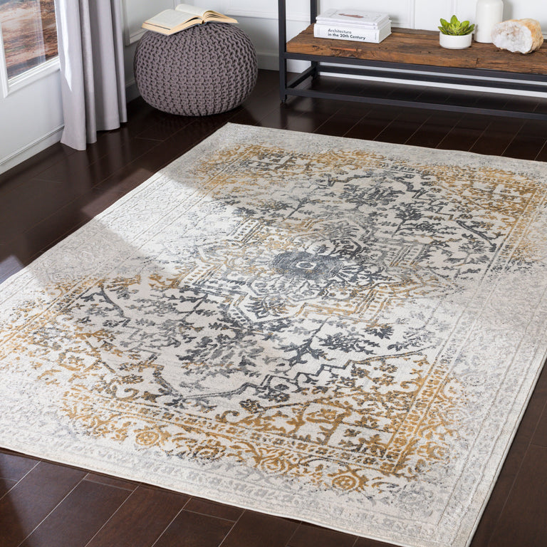 Surya Aisha Traditional Rug - 2.6 x 8 feet, Charcoal, AIS2308-2777