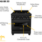 ZLINE 30 in. Professional Gas Burner/Electric Oven in Black Stainless Steel with Brass Burners, RAB-BR-30