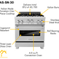 ZLINE Kitchen and Bath 30 in. Professional Gas Burner/Electric Oven in DuraSnow® Stainless, RAS-SN-30
