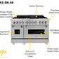 ZLINE 48 in. Professional Gas Burner/Electric Oven in DuraSnow® Stainless with 6.0 cu.ft. Oven, RAS-SN-48