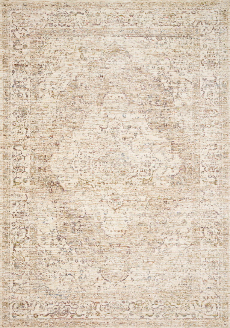 Loloi Rugs Revere Collection Rug in Ivory, Berry - 7'10" x 10'
