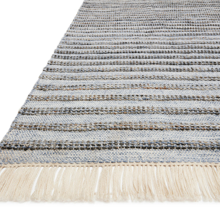 Loloi Rugs Rey Collection Rug in Denim, Natural - 7'9" x 9'9"