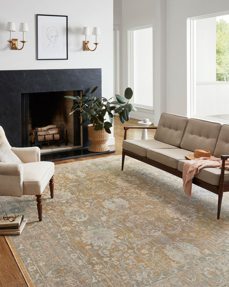 Chris Loves Julia x Loloi Rug in Gold, Sand - 2'7" x 12'0"