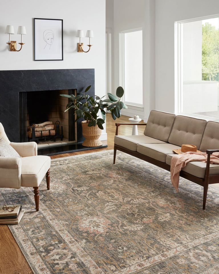 Chris Loves Julia x Loloi Rug in Sage, Blush - 5'0" x 5'0" Round