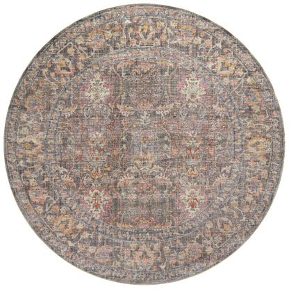 Chris Loves Julia x Loloi Rug in Stone, Multi - 7'9" x 7'9" Round
