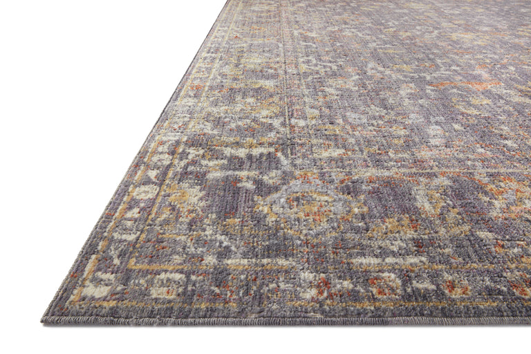 Chris Loves Julia x Loloi Rug in Graphite, Multi - 7'9" x 7'9" Round