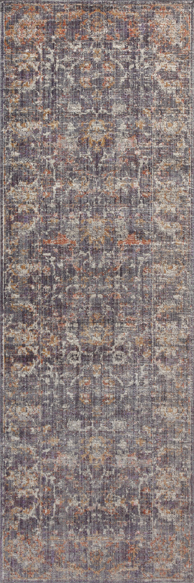 Chris Loves Julia x Loloi Rug in Graphite, Multi - 7'9" x 7'9" Round