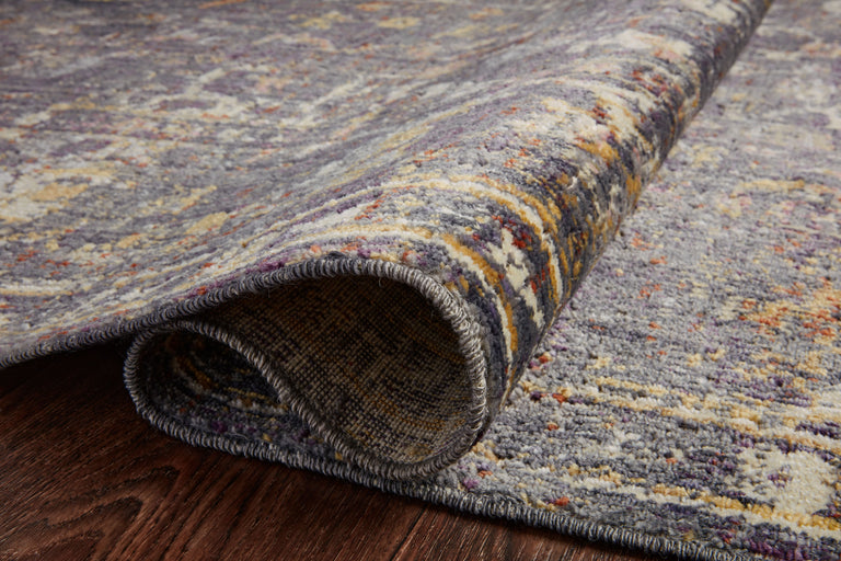 Chris Loves Julia x Loloi Rug in Graphite, Multi - 7'9" x 7'9" Round