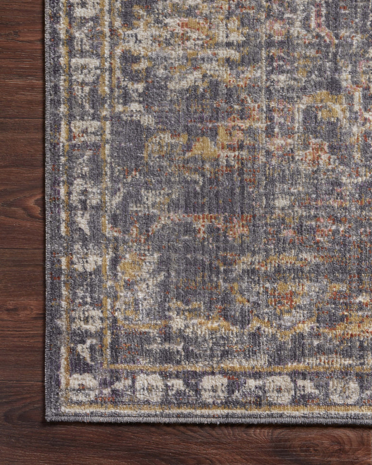 Chris Loves Julia x Loloi Rug in Graphite, Multi - 5'0" x 5'0" Round