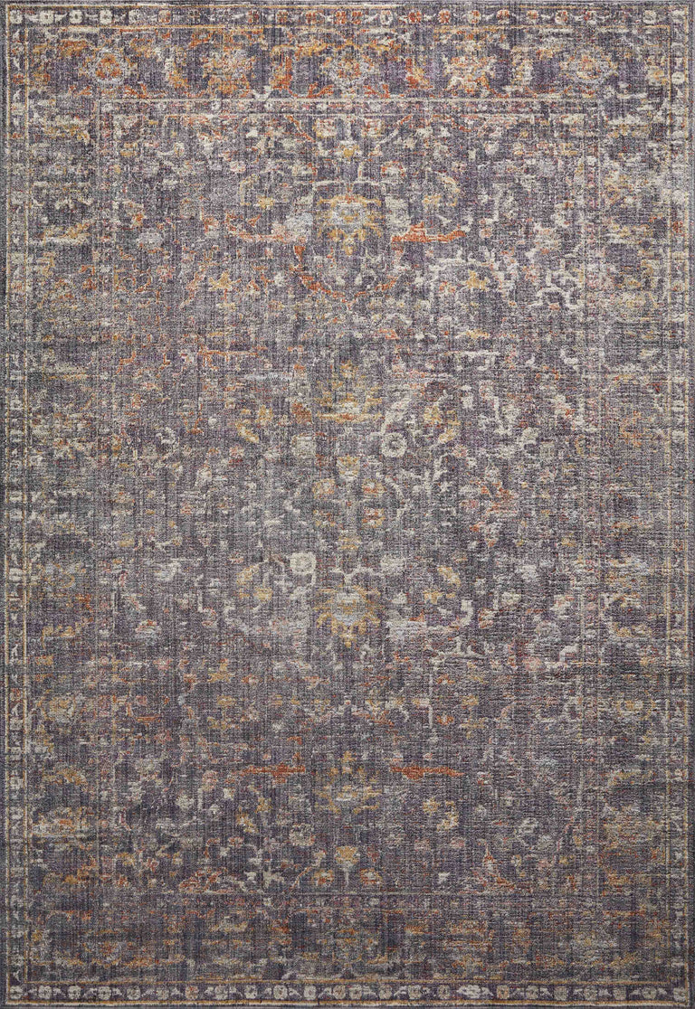 Chris Loves Julia x Loloi Rug in Graphite, Multi - 7'9" x 7'9" Round