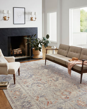 Chris Loves Julia x Loloi Rug in Oatmeal, Lavender - 2'7" x 10'0"