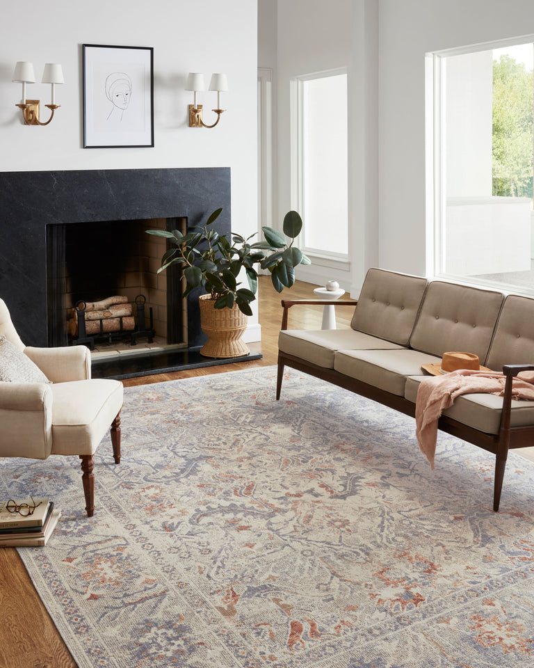 Chris Loves Julia x Loloi Rug in Oatmeal, Lavender - 7'10" x 10'