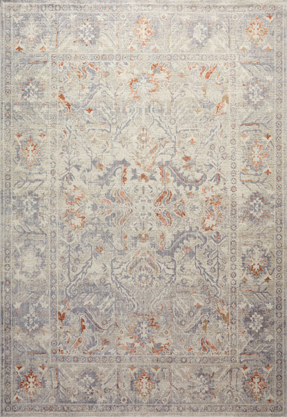 Chris Loves Julia x Loloi Rug in Oatmeal, Lavender - 6'3" x 9'