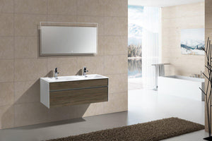KubeBath Fitto 48 in. Havana Oak Wall Mount Modern Bathroom Vanity - Double Sink, S1200DCO