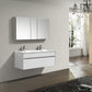 KubeBath Fitto 48 in. Wall Mount Modern Bathroom Vanity - Double Sink - High Gloss White, S1200DGW
