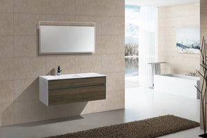 KubeBath Fitto 48 in. Havana Oak Wall Mount Modern Bathroom Vanity - Single Sink, S1200SCO
