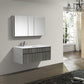 KubeBath Fitto 48 in. Ash Gray Wall Mount Modern Bathroom Vanity - Single Sink, S1200SHGASH
