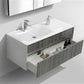 KubeBath Fitto 48 in. Ash Gray Wall Mount Modern Bathroom Vanity - Single Sink, S1200SHGASH