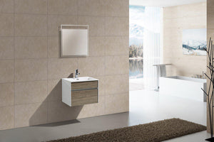KubeBath Fitto 24 in. Havana Oak Wall Mount Modern Bathroom Vanity, S600CO