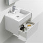 KubeBath Fitto 24 in. High Gloss White Wall Mount Modern Bathroom Vanity, S600GW