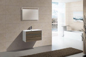 KubeBath Fitto 32 in. Havana Oak Wall Mount Modern Bathroom Vanity, S800CO