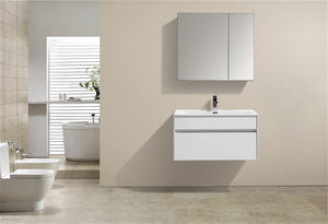 KubeBath Fitto 32 in. Wall Mount Modern Bathroom Vanity - High Gloss White, S800GW, S800GW