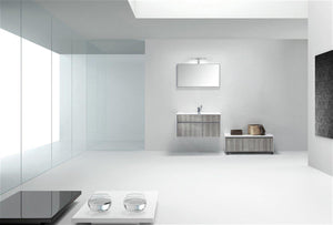 KubeBath Fitto 36 in. Ash Gray Wall Mount Modern Bathroom Vanity, S900HGASH