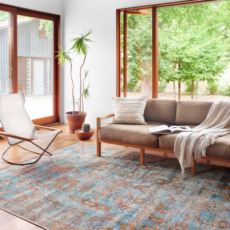 Loloi Rugs Sebastian Collection Rug in Ocean, Spice - 10'6" x 13'9"